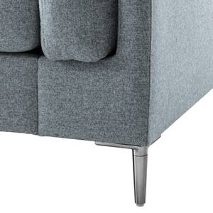 2,5-Sitzer Sofa COSO Classic+ Webstoff - Webstoff Inze: Graublau - Chrom glänzend