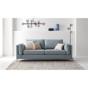 2,5-Sitzer Sofa COSO Classic+ Webstoff - Webstoff Inze: Graublau - Chrom glänzend