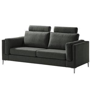 2,5-Sitzer Sofa COSO Classic+ Webstoff - Webstoff Inze: Dunkelgrau - Chrom glänzend