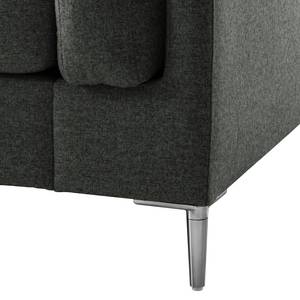 2,5-Sitzer Sofa COSO Classic+ Webstoff - Webstoff Inze: Dunkelgrau - Chrom glänzend