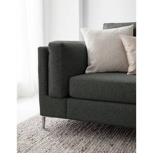2,5-Sitzer Sofa COSO Classic+ Webstoff - Webstoff Inze: Dunkelgrau - Chrom glänzend