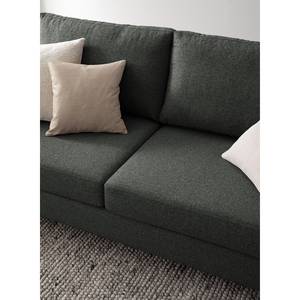 2,5-Sitzer Sofa COSO Classic+ Webstoff - Webstoff Inze: Dunkelgrau - Chrom glänzend