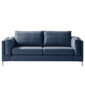 2,5-Sitzer Sofa COSO Classic+ Webstoff - Webstoff Inze: Blau - Chrom glänzend