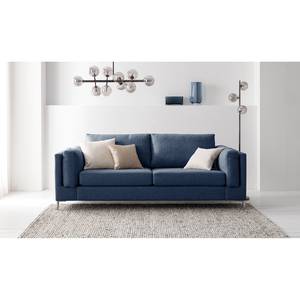 2,5-Sitzer Sofa COSO Classic+ Webstoff - Webstoff Inze: Blau - Chrom glänzend