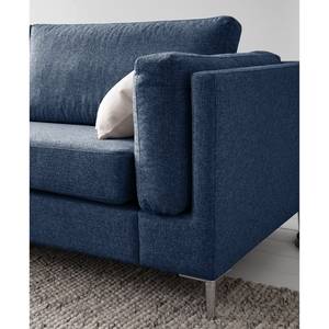 2,5-Sitzer Sofa COSO Classic+ Webstoff - Webstoff Inze: Blau - Chrom glänzend