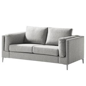 2-Sitzer Sofa COSO Classic+ Webstoff - Webstoff Inze: Hellgrau - Chrom glänzend