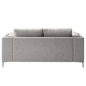 2 places Canapé COSO Classic+ Tissu - Tissu Inze: Gris clair - Chrome brillant