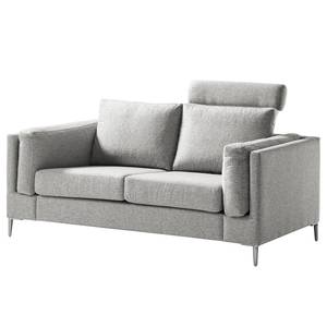 2-Sitzer Sofa COSO Classic+ Webstoff - Webstoff Inze: Hellgrau - Chrom glänzend