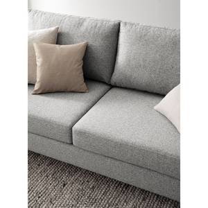 2 places Canapé COSO Classic+ Tissu - Tissu Inze: Gris clair - Chrome brillant