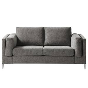 2-Sitzer Sofa COSO Classic+ Webstoff - Chenille Rufi: Grau - Chrom glänzend