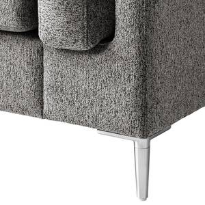 2-Sitzer Sofa COSO Classic+ Webstoff - Chenille Rufi: Grau - Chrom glänzend