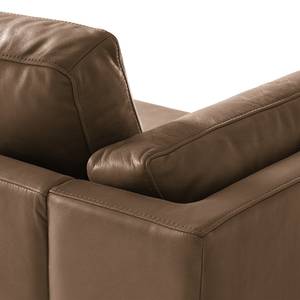 2-Sitzer Sofa COSO Classic+ Echtleder - Echtleder Taru: Nougat - Chrom glänzend