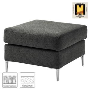 Repose-pieds COSO Classic+ Tissu - Tissu Chenille Rufi: Anthracite - Largeur : 64 cm - Chrome brillant