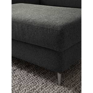 Polsterhocker COSO Classic+ Webstoff - Chenille Rufi: Anthrazit - Breite: 64 cm - Chrom glänzend