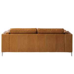 2,5-Sitzer Sofa COSO Classic+ Echtleder - Echtleder Taru: Hellbraun - Chrom glänzend