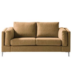 2-Sitzer Sofa COSO Classic+ Webstoff - Webstoff Inze: Hellbraun - Chrom glänzend
