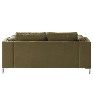 2 posti divano COSO Classic+ Vera pelle - Vera pelle Taru: verde oliva - Cromo lucido