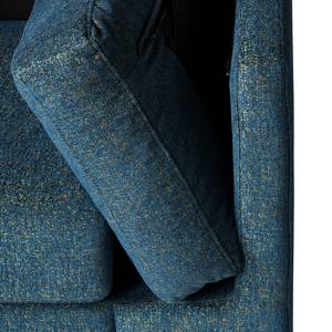 2-Sitzer Sofa COSO Classic+ Webstoff - Chenille Rufi: Blau - Chrom glänzend