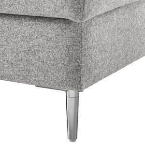 Gestoffeerde hocker COSO Classic+ geweven stof - Geweven stof Inze: Lichtgrijs - Breedte: 64 cm - Chroomkleurig glanzend