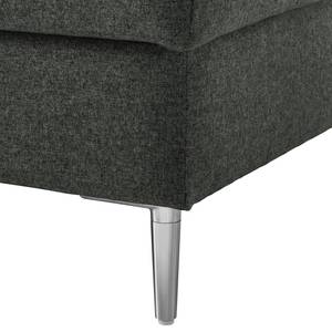 Gestoffeerde hocker COSO Classic+ geweven stof - Geweven stof Inze: Donkergrijs - Breedte: 64 cm - Chroomkleurig glanzend