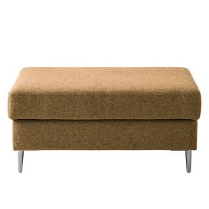 Gestoffeerde hocker COSO Classic+ geweven stof - Geweven stof Inze: Lichtbruin - Breedte: 95 cm - Chroomkleurig glanzend