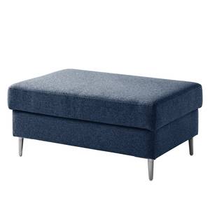 Gestoffeerde hocker COSO Classic+ geweven stof - Geweven stof Inze: Blauw - Breedte: 95 cm - Chroomkleurig glanzend