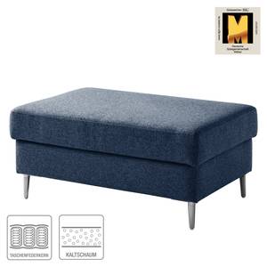 Gestoffeerde hocker COSO Classic+ geweven stof - Geweven stof Inze: Blauw - Breedte: 95 cm - Chroomkleurig glanzend