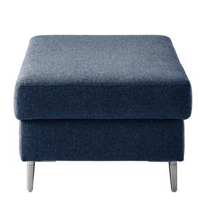 Gestoffeerde hocker COSO Classic+ geweven stof - Geweven stof Inze: Blauw - Breedte: 95 cm - Chroomkleurig glanzend