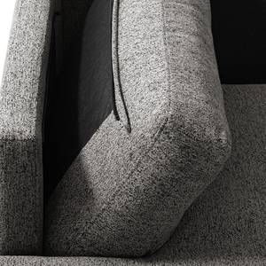 Ecksofa COSO Classic+ mit Longchair Webstoff - Chenille Rufi: Grau - Breite: 246 cm - Longchair davorstehend links - Chrom glänzend