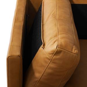 Canapé d’angle COSO Classic+ méridienne Cuir véritable - Cuir véritable Taru : Marron clair - Largeur : 246 cm - Méridienne courte à gauche (vue de face) - Chrome brillant