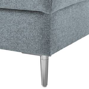 Gestoffeerde hocker COSO Classic+ geweven stof - Geweven stof Inze: Grijsblauw - Breedte: 95 cm - Chroomkleurig glanzend