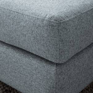 Gestoffeerde hocker COSO Classic+ geweven stof - Geweven stof Inze: Grijsblauw - Breedte: 95 cm - Chroomkleurig glanzend