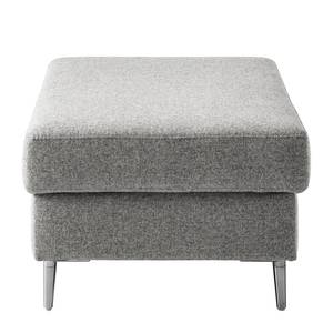 Gestoffeerde hocker COSO Classic+ geweven stof - Geweven stof Inze: Lichtgrijs - Breedte: 95 cm - Chroomkleurig glanzend