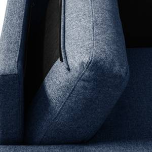 Ecksofa COSO Classic+ mit Longchair Webstoff - Webstoff Inze: Blau - Breite: 246 cm - Longchair davorstehend links - Chrom glänzend