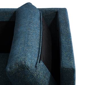 Ecksofa COSO Classic+ mit Longchair Webstoff - Chenille Rufi: Blau - Breite: 246 cm - Longchair davorstehend rechts - Chrom glänzend