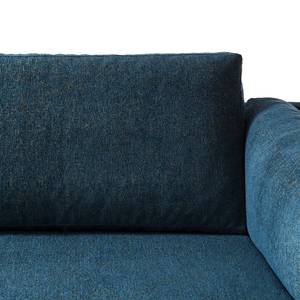 Ecksofa COSO Classic+ mit Longchair Webstoff - Chenille Rufi: Blau - Breite: 246 cm - Longchair davorstehend rechts - Chrom glänzend