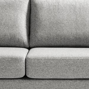 Canapé d’angle COSO Classic+ méridienne Tissu - Tissu Inze: Gris clair - Largeur : 246 cm - Méridienne courte à droite (vue de face) - Chrome brillant