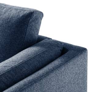 Ecksofa COSO Classic+ mit Longchair Webstoff - Webstoff Inze: Blau - Breite: 287 cm - Longchair davorstehend links - Chrom glänzend