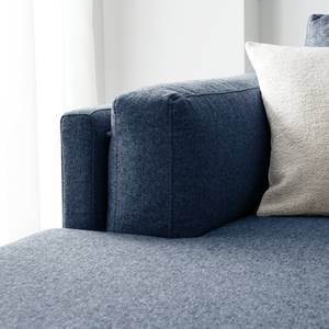 Ecksofa COSO Classic+ mit Longchair Webstoff - Webstoff Inze: Blau - Breite: 287 cm - Longchair davorstehend links - Chrom glänzend