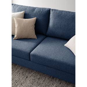 Ecksofa COSO Classic+ mit Longchair Webstoff - Webstoff Inze: Blau - Breite: 287 cm - Longchair davorstehend links - Chrom glänzend