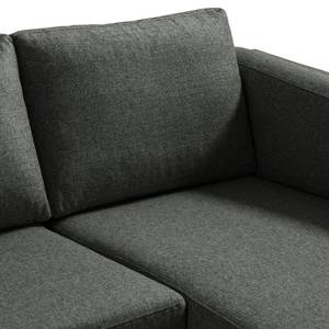 Ecksofa COSO Classic+ mit Longchair Webstoff - Webstoff Inze: Dunkelgrau - Breite: 287 cm - Longchair davorstehend rechts - Chrom glänzend