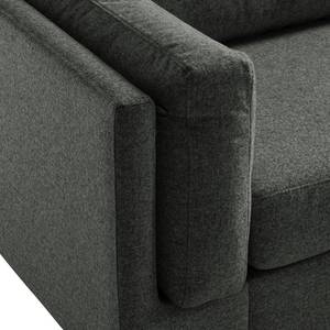 Ecksofa COSO Classic+ mit Longchair Webstoff - Webstoff Inze: Dunkelgrau - Breite: 287 cm - Longchair davorstehend rechts - Chrom glänzend