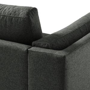 Ecksofa COSO Classic+ mit Longchair Webstoff - Webstoff Inze: Dunkelgrau - Breite: 287 cm - Longchair davorstehend rechts - Chrom glänzend