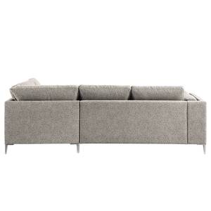 Ecksofa COSO Classic+ mit Ottomane Webstoff - Chenille Rufi: Beige - Breite: 245 cm - Ottomane davorstehend rechts - Bettkasten - Chrom glänzend