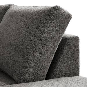 Ecksofa COSO Classic+ mit Ottomane Webstoff - Chenille Rufi: Grau - Breite: 311 cm - Ottomane davorstehend rechts - Keine Funktion - Chrom glänzend