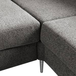 Ecksofa COSO Classic+ mit Ottomane Webstoff - Chenille Rufi: Grau - Breite: 311 cm - Ottomane davorstehend rechts - Keine Funktion - Chrom glänzend