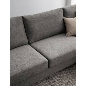 Ecksofa COSO Classic+ mit Ottomane Webstoff - Chenille Rufi: Grau - Breite: 311 cm - Ottomane davorstehend rechts - Keine Funktion - Chrom glänzend