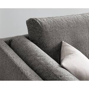 Ecksofa COSO Classic+ mit Ottomane Webstoff - Chenille Rufi: Grau - Breite: 311 cm - Ottomane davorstehend rechts - Keine Funktion - Chrom glänzend