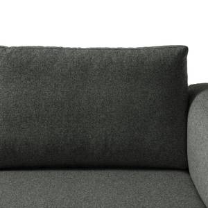 Canapé panoramique COSO Classic+ Tissu - Tissu Inze: Gris foncé - Méridienne courte à droite / longue à gauche (vue de face) - Sans fonction - Chrome brillant