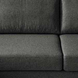 Ecksofa COSO Classic+ mit Ottomane Webstoff - Webstoff Inze: Dunkelgrau - Breite: 311 cm - Ottomane davorstehend links - Bettkasten - Chrom glänzend